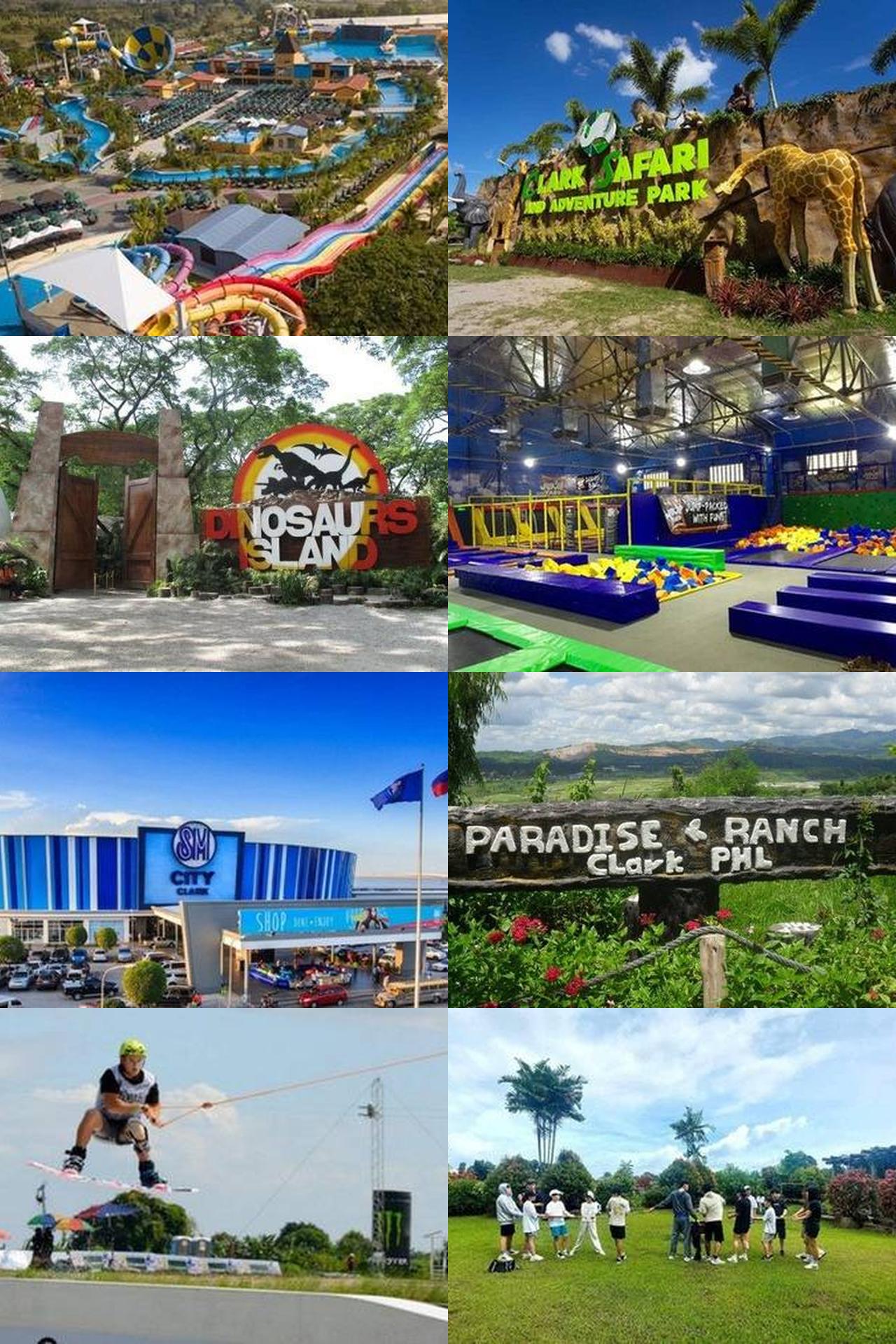 Aqua Planet · Clark Safari · Dinosaurs Island · Jump Yard · SM Clark · Paradise Ranch · Wake Board · 야외 단체 활동